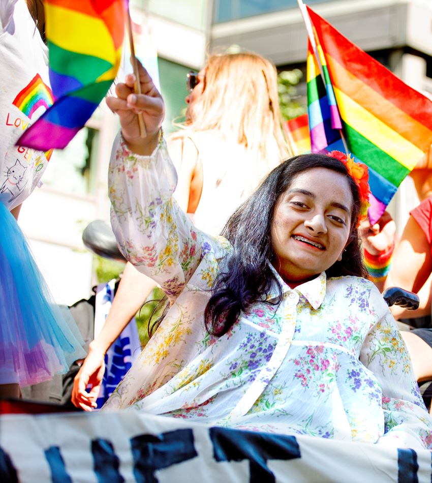 Nikita Abbas i Pride-parade